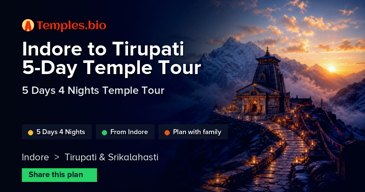 Indore to Tirupati 5-Day Temple Tour