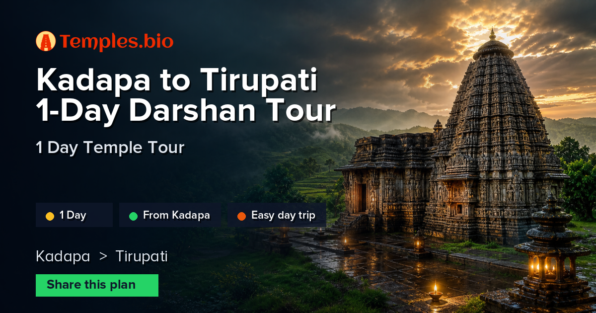 Kadapa to Tirupati 1-Day Darshan Tour