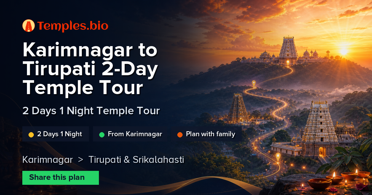 Karimnagar to Tirupati 2-Day Temple Tour
