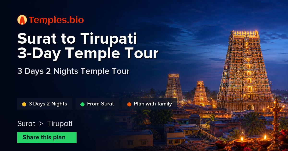 Surat to Tirupati 3-Day Temple Tour