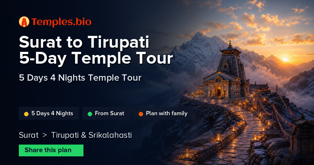 Surat to Tirupati 5-Day Temple Tour