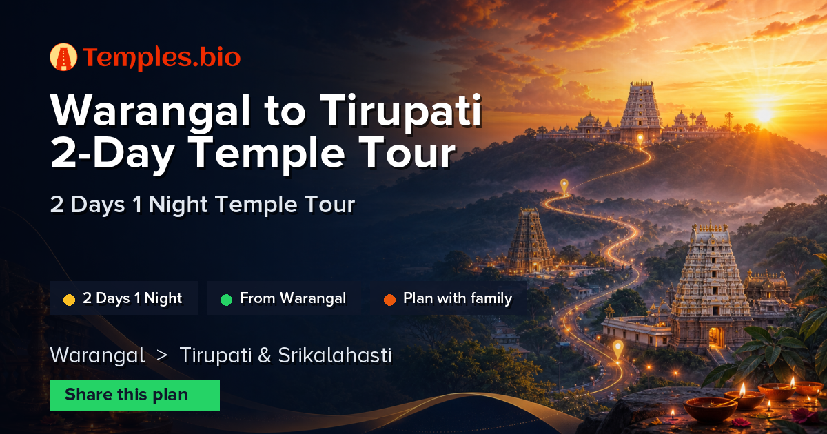 Warangal to Tirupati 2-Day Temple Tour