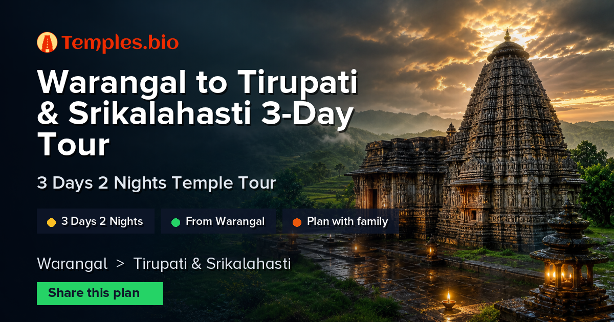 Warangal to Tirupati & Srikalahasti 3-Day Tour