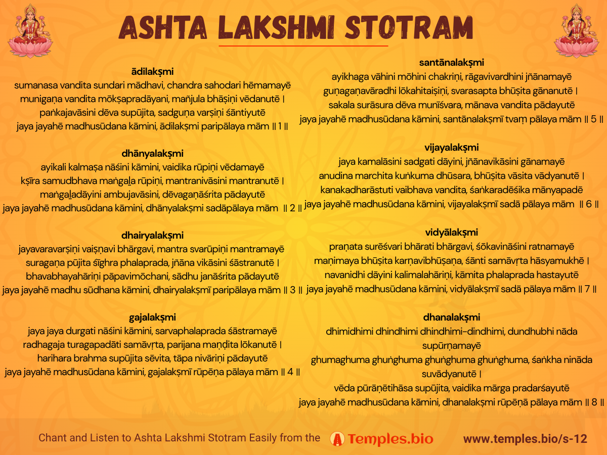 Ashta Lakshmi Stotram